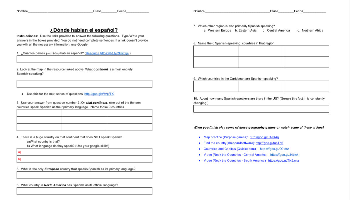 Free resources for distance learning in Spanish - Spanish with Stephanie